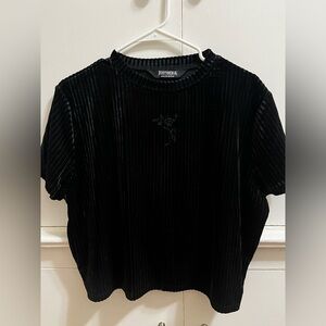 Disturbia velour ribbed crop top